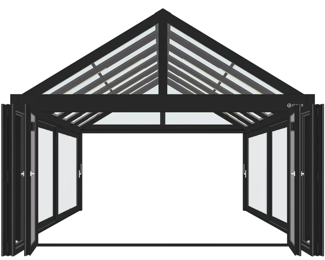 Wall-mounted, flat roof