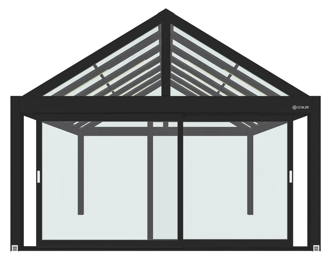 Wall-mounted, flat roof