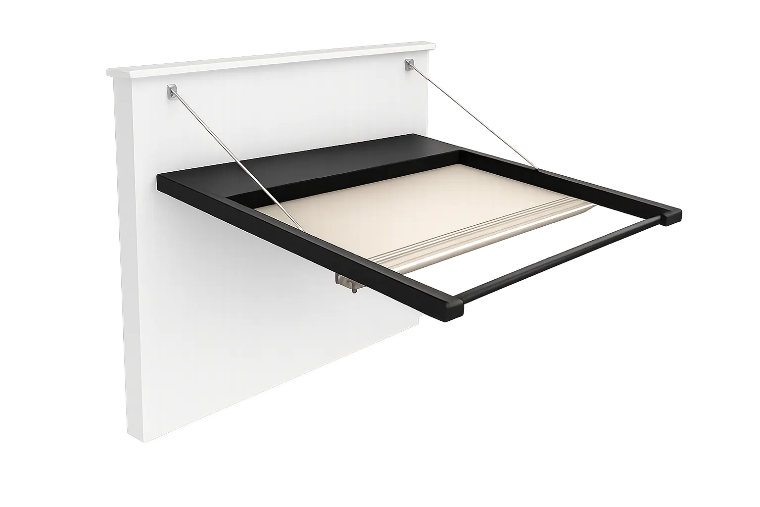 Wall-mounted, single-pitch roof