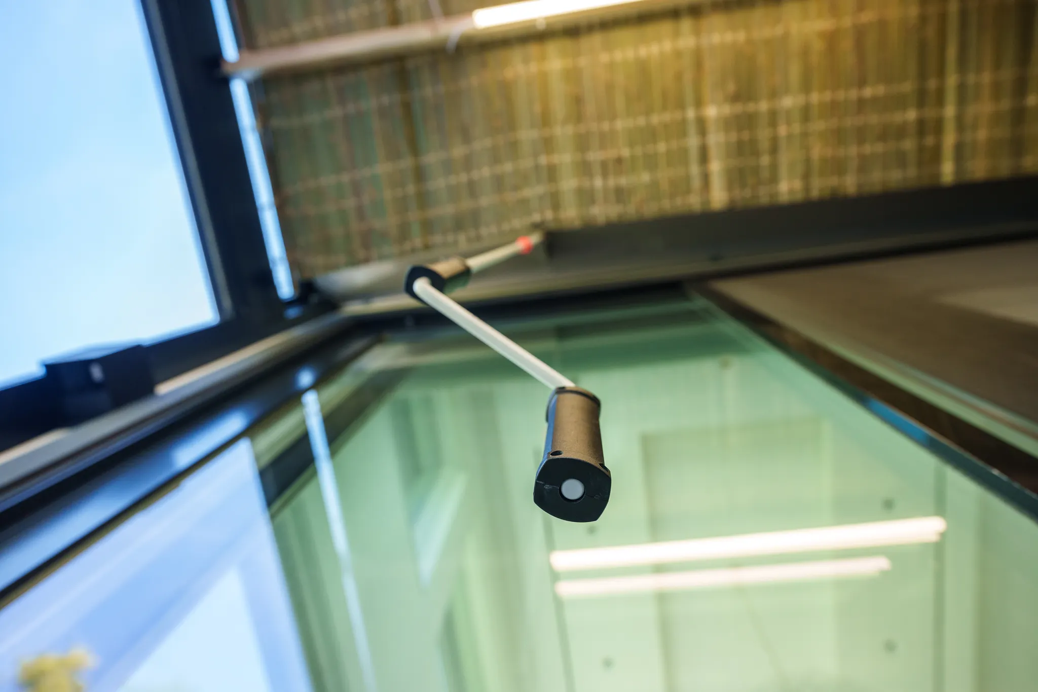 Pergola rainwater drainage system with LED lighting